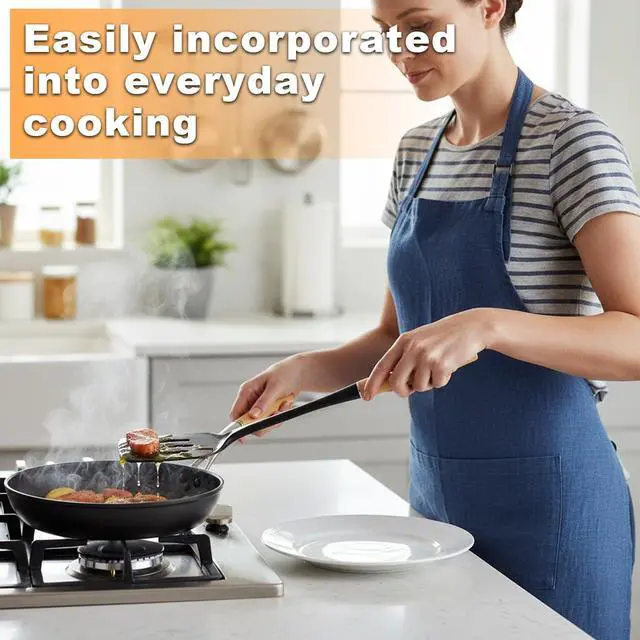 Alt view image 7 of 7 - 2PCS Wooden Spoon Spatula Set with Slotted Spatula, Cooking Utensils