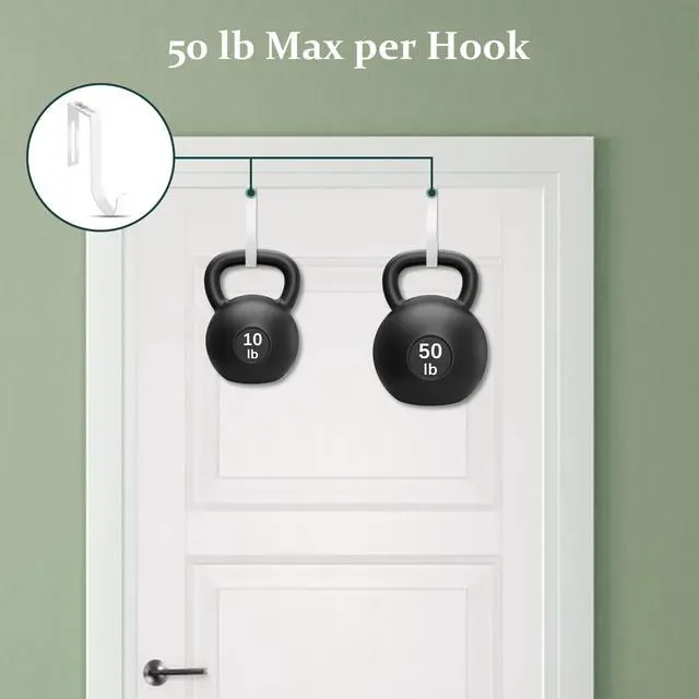 Alt view image 5 of 7 - Adjustable Over The Door Hooks, Premium Metal Hooks for Hanging, Heavy Duty Door Coat Hangers and Towel Door Hangers, Cubicle Hook fits 1 3/8" to 3 1/2" Longer Panels for Wreath