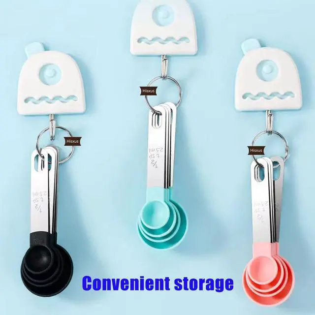 Alt view image 7 of 7 - 2 Boxes 8 Pieces Measuring Cups and Spoons Set,Nesting Measure Cups with Stainless Steel Handle, For Measuring Dry and Liquid Ingredients Small Teaspoon with Plastic Head