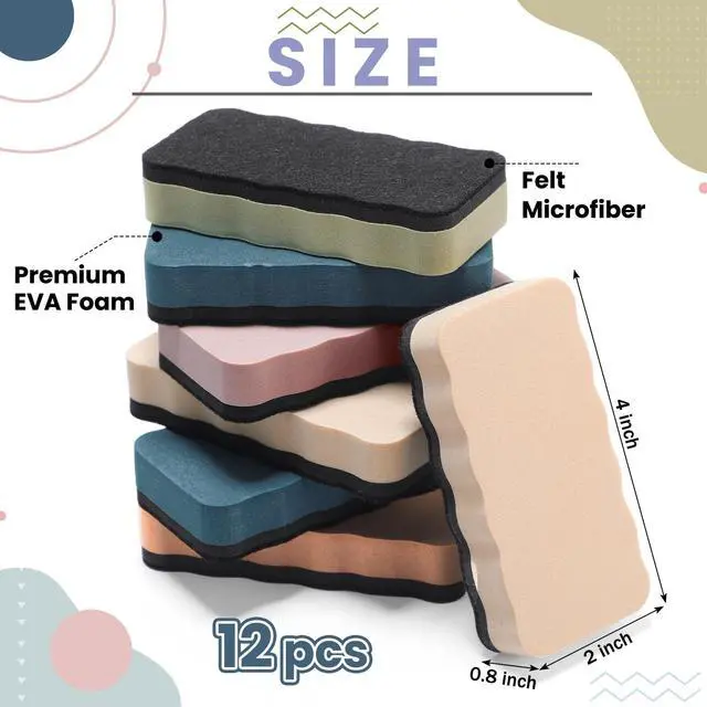 Alt view image 4 of 7 - 12 Pcs Dry Erase Eraser Back to School Magnetic Whiteboard Erasers for Classroom Morandi Color Whiteboard Cleaning Pads Classroom Must Have Teacher Supplies for School Office Home(Solid)