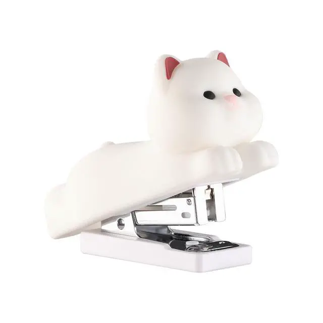 Main image of Mini Cute Animal Stapler with Staples, Cartoon Stereoscopic Silicone (PVC) Stapler, Labor-Saving Office Supplies for Teachers, Students, the First Day of School Gift for Girls,Boys(White Puppy)