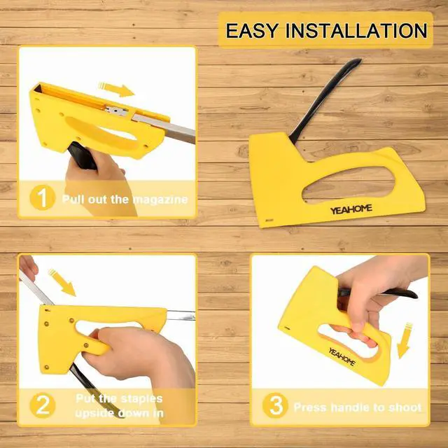 Alt view image 4 of 7 - Light Duty Staple Gun, Upholstery Staple Gun with 2000 pcs JT 21 Staples 1/4, 5/16, 3/8 inch, Stapler Gun for Wood, Crafts, DIY, Decoration, Fabric