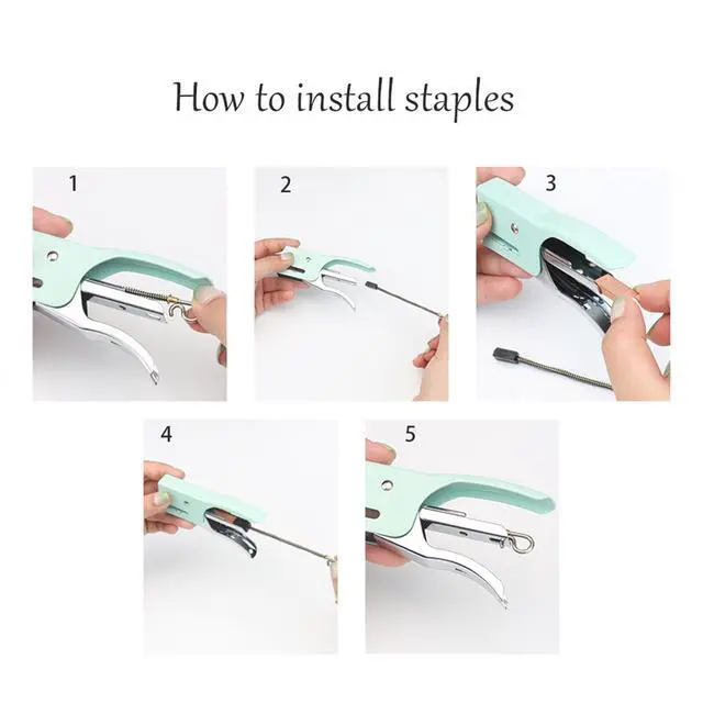 Alt view image 7 of 7 - Purple Plier Stapler with #10 Staples, Cute Manual Stapler with 1000 No.10 Rose Gold 15 Sheet Capacity Staples for Office and Home Desk Accessories Supplies (Purple)