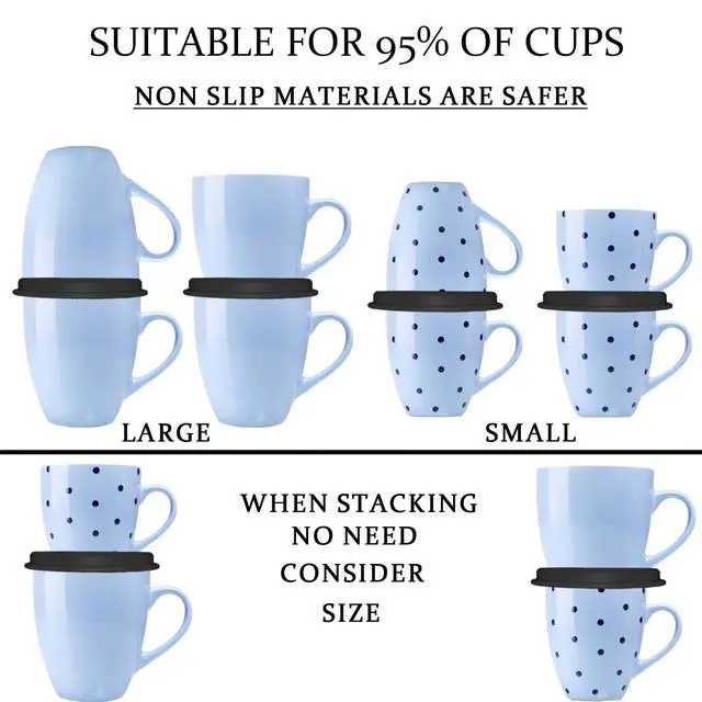 Alt view image 4 of 7 - Mug Stacker Kitchen Cabinet Shelf Organizer for Cupboard and Pantry Organization - Expandable and Stackable Storage Solution for Tea Cups and Coffee Mugs - Save Space and Stay Organized (3Pcs Black)