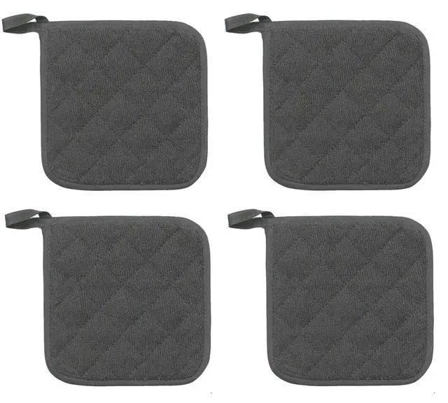 Alt view image 2 of 7 - Cotton Pot Holders, Hot Pads for Kitchen,Set of 4, Grey