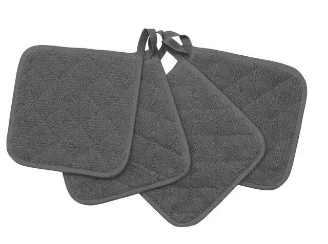 Alt view image 3 of 7 - Cotton Pot Holders, Hot Pads for Kitchen,Set of 4, Grey