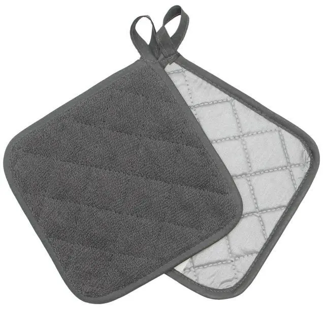 Alt view image 4 of 7 - Cotton Pot Holders, Hot Pads for Kitchen,Set of 4, Grey