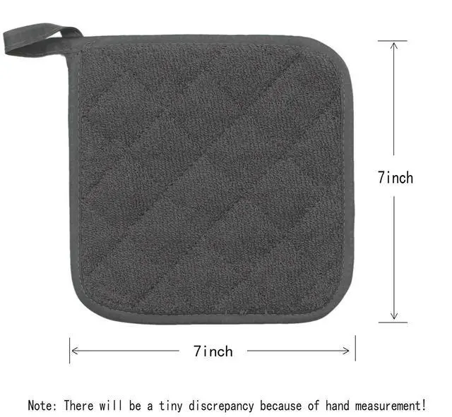 Alt view image 5 of 7 - Cotton Pot Holders, Hot Pads for Kitchen,Set of 4, Grey