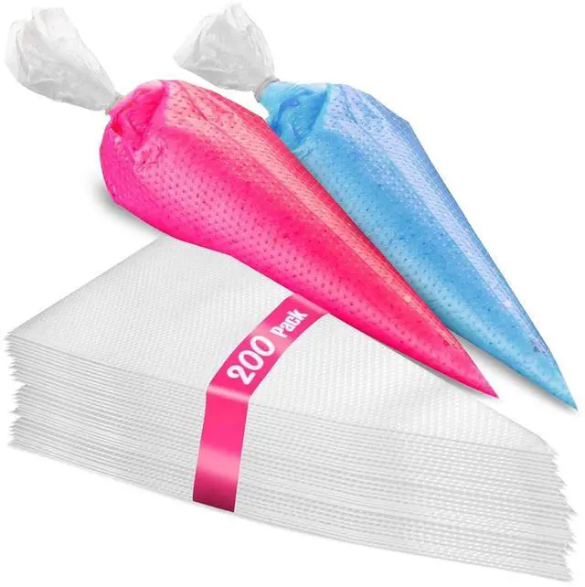 Main image of Set of 200 - Anti Burst Piping Bags 12 Inch - Prestee Tipless Icing Bags - Durable Frosting Piping Bag Tools - Pastry and Cookie Decorating Supplies