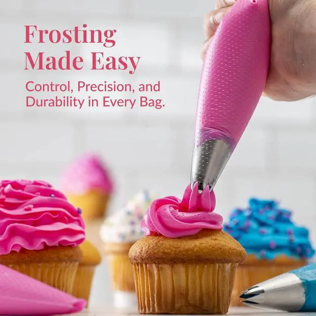 Alt view image 4 of 6 - Set of 200 - Anti Burst Piping Bags 12 Inch - Prestee Tipless Icing Bags - Durable Frosting Piping Bag Tools - Pastry and Cookie Decorating Supplies
