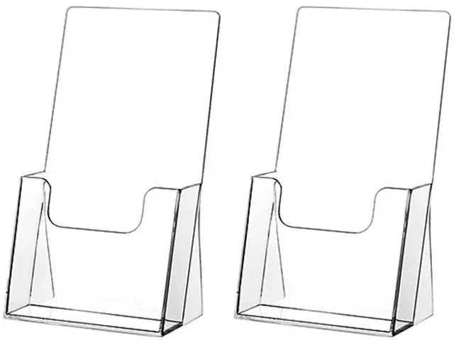 Main image of Acrylic Brochure Holder,2 packs Thicker Countertop Literature Holder Plastic Flyer Display Stand for Magazine (2 packs)