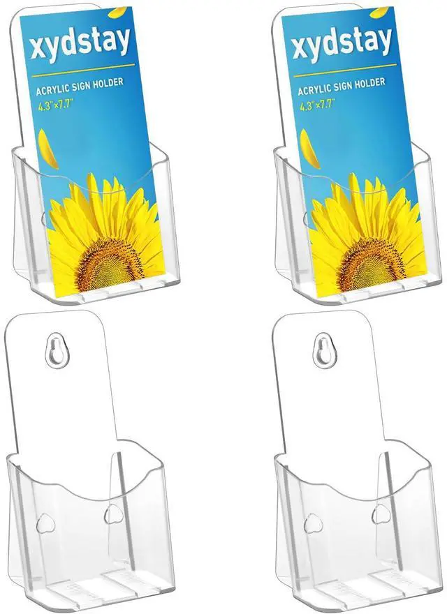 Main image of Acrylic Brochure Holder 4x9 Inches Slant Back Design, Clear Display Stand, Plastic Table Stand Sign Holder,Pamphlet Holder Flyer Holder,Display Stand,Table Signs Plastic Paper Holder for Office