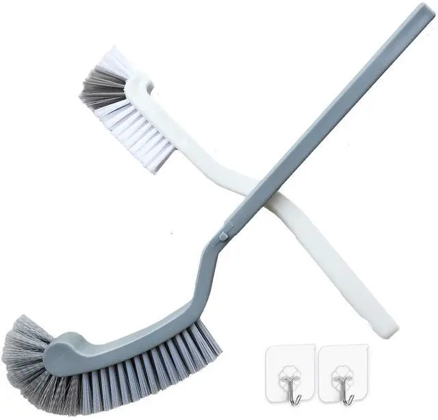 Main image of Bathroom Brushes Kitchen Cleaning Brush Set Toilet Bowl Brush Scrub Brush Home Cleaner Floor Stiff Bristles with Adhesive Hooks Plastic Handle Durable 13.5-Inch Deep Cleaning