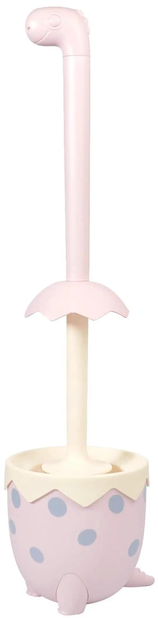 Main image of Dinosaur Shape Toilet Brush, Cute, Compact, 1-Pack, Pink, TPR Bristles