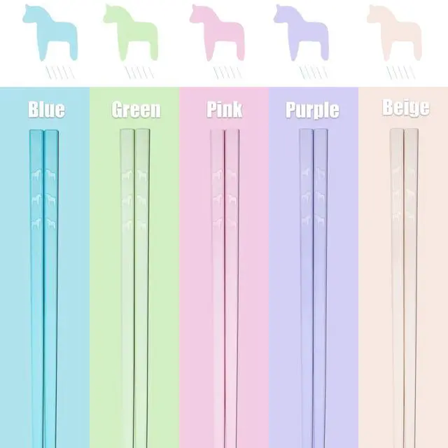 Alt view image 2 of 7 - Reusable Chopsticks, 5 Pairs Fiberglass Chopsticks, Multicolors Dishwasher Safe Chop Sticks, 9 1/2 Inch