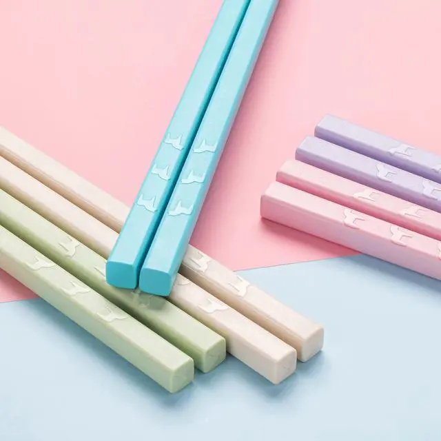 Alt view image 3 of 7 - Reusable Chopsticks, 5 Pairs Fiberglass Chopsticks, Multicolors Dishwasher Safe Chop Sticks, 9 1/2 Inch