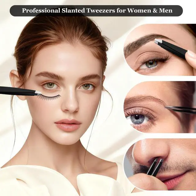 Alt view image 7 of 7 - 40X Handheld Makeup Magnifying Mirror, 6inch Makeup Magnification 40X with 3 Powerful Suction Cups, Wall-Mounted Travel Magnifying Mirror and Slanted Tweezers Set, Closer Use for Detailed Work
