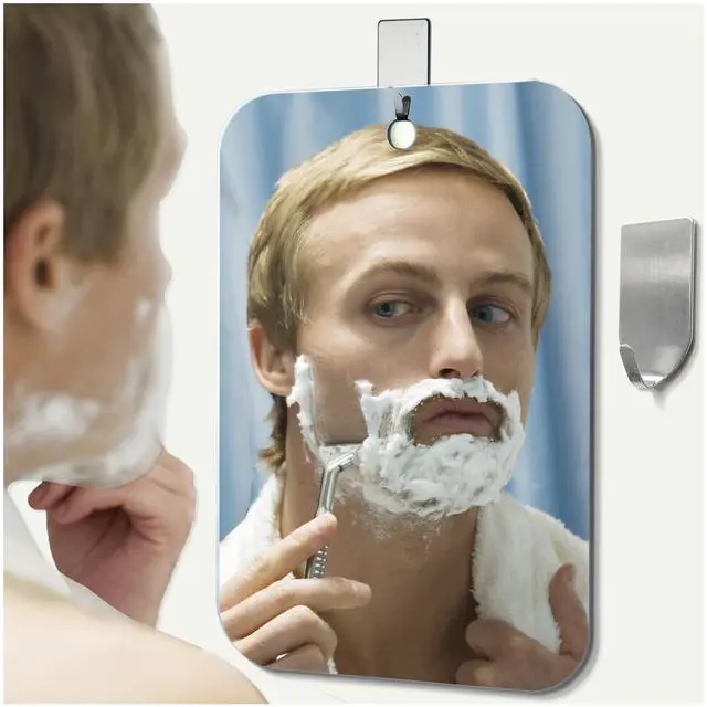 Main image of Shatterproof Shower Mirror for Shaving Mirror (Larger,11"x8") Small Wall Hanging Camp Vanity Mirror,Unbreakable Makeup Travel Camping Mirrors,Men Fog Free Handheld,Outdoor(Not Anti Fog)