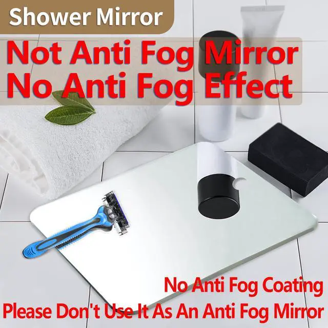 Alt view image 6 of 7 - Shatterproof Shower Mirror for Shaving Mirror (Larger,11"x8") Small Wall Hanging Camp Vanity Mirror,Unbreakable Makeup Travel Camping Mirrors,Men Fog Free Handheld,Outdoor(Not Anti Fog)