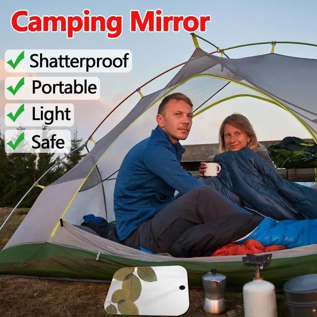 Alt view image 7 of 7 - Shatterproof Shower Mirror for Shaving Mirror (Larger,11"x8") Small Wall Hanging Camp Vanity Mirror,Unbreakable Makeup Travel Camping Mirrors,Men Fog Free Handheld,Outdoor(Not Anti Fog)