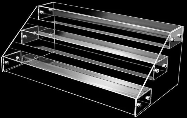 Main image of Acrylic Riser, 12 Inch 3 Tier Clear Perfume Organizer, Skincare Organizer, Cupcake Stand, Sturdy Shelves for Display Decoration and Organization