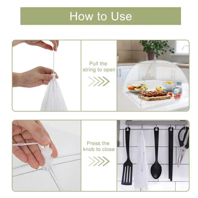 Alt view image 4 of 6 - Food Cover Tent 1 Extra Large(40"X23")&4(17"X17") Mesh Food Covers,Pop-Up Umbrella Screen Tents Keep Out Flies Bugs,Patio Net for Outdoor Camping Parties BBQ Collapsible and Reusable