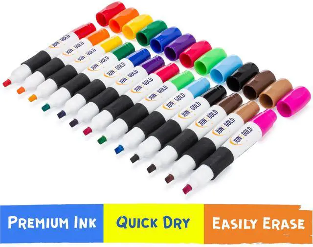 Alt view image 2 of 7 - 39 Assorted Colored Dry Erase Whiteboard Markers, 13 Unique Colors, Chisel Tip, Low Odor, Comfortable Grip & Vivid Lines