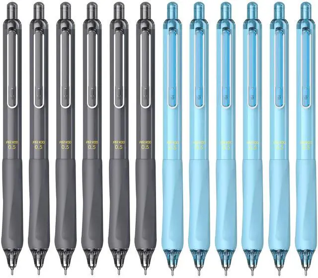 Main image of Gel Pens Quick Dry Ink Fine Point 0.5mm, Retractable Rolling Ball 6 Black/6 Blue Ink Pen, Click Silent Pens Set for Journaling Notetaking Drawing Sketching Smooth Writing Non Bleed 12pcs