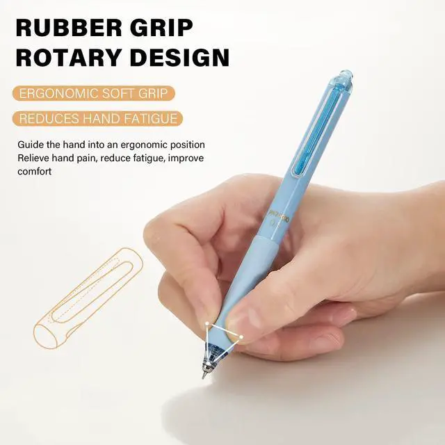 Alt view image 5 of 7 - Gel Pens Quick Dry Ink Fine Point 0.5mm, Retractable Rolling Ball 6 Black/6 Blue Ink Pen, Click Silent Pens Set for Journaling Notetaking Drawing Sketching Smooth Writing Non Bleed 12pcs