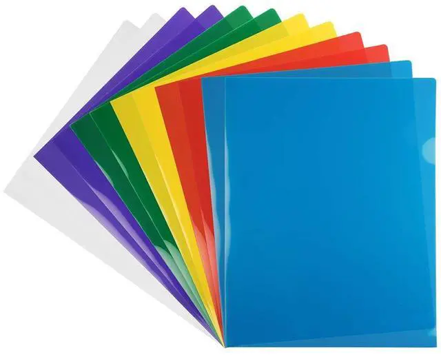 Main image of Plastic Sleeves - Letter Size - 9 x 11 1/2 - Assorted Color Project Pockets - 12 Page Protectors/Pack