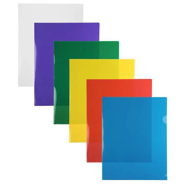 Alt view image 2 of 7 - Plastic Sleeves - Letter Size - 9 x 11 1/2 - Assorted Color Project Pockets - 12 Page Protectors/Pack