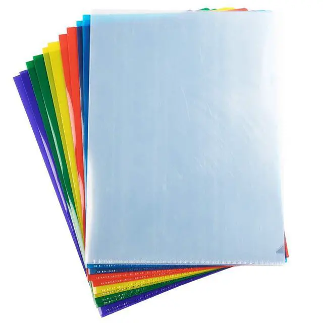 Alt view image 3 of 7 - Plastic Sleeves - Letter Size - 9 x 11 1/2 - Assorted Color Project Pockets - 12 Page Protectors/Pack
