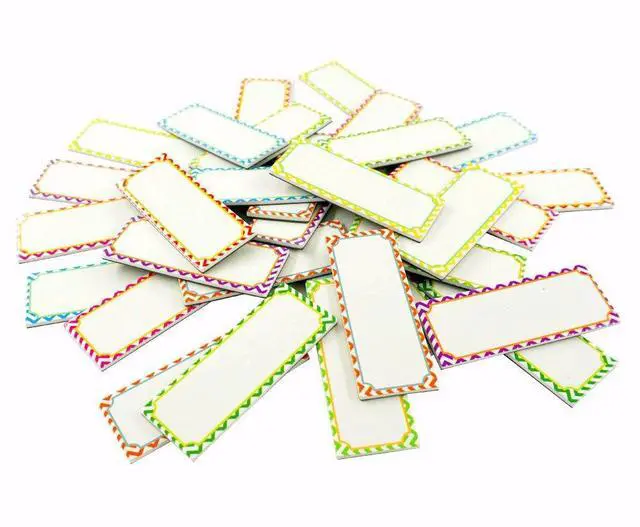 Main image of Big Magnetic Dry Erase Labels Name Plates White Board 32 Labels 8 Colors,5.5" x2"