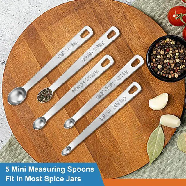 Alt view image 6 of 7 - Stainless Steel Magnetic Measuring Spoons with Strong Magnets, 14pc