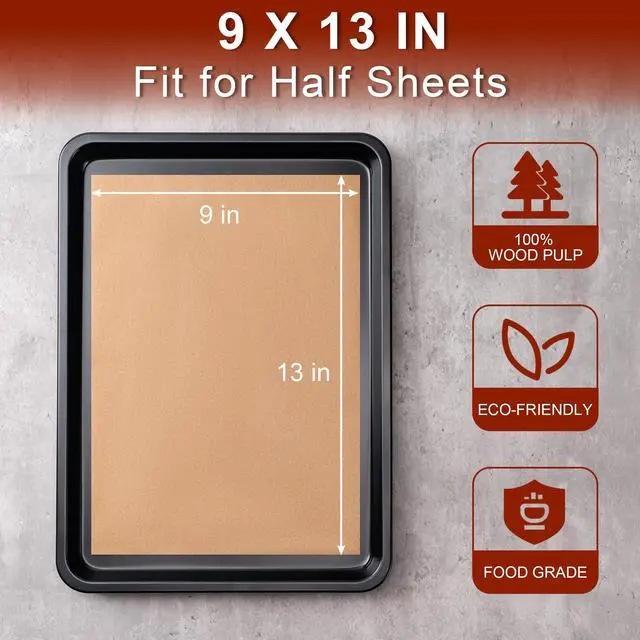 Alt view image 2 of 7 - 200Pcs Parchment Paper sheets9x13 Inches Non-Stick Precut Baking ParchmentUnbleachedParchment Paper For BakingFryer, Cooking,Oven,Perfect for Bread, Cakes, Barbecue