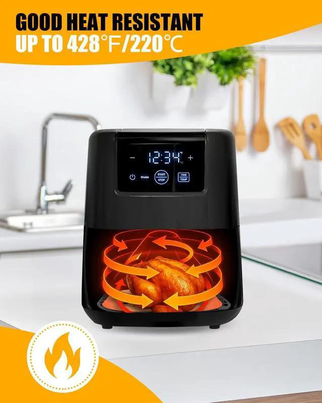 Alt view image 4 of 6 - 230PCs Air Fryer Liners Perforated Compatible with CHEFMAN 2Qt Mini Air Fryer, MMH Nonstick Food-grade Square 200PCs Disposable Parchment Paper Sheets Accessories Plus Extra 30PCs for Baking Frying