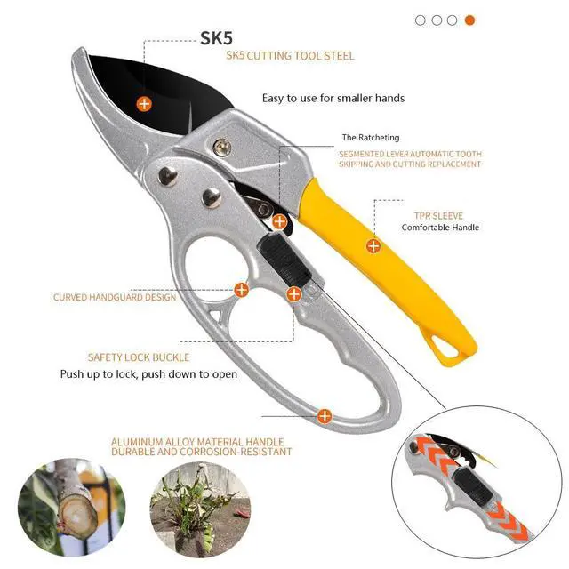 Alt view image 3 of 7 - Pruning Shears,Gardening Tools Scissors,Pruners Heady Duty,Sharp Garden Clippers for Small Gardening,Cuting Fresh Flower, Hedge, Herb,Gardener, Indoor and Outdoor Use