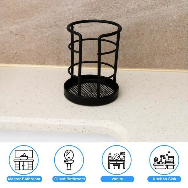 Alt view image 5 of 6 - Metal Bathroom Cup Dispenser, Sturdy Storage Holder for 3/4 oz Small Disposable Paper Cups, Black Paper Cup Dispenser for Mouthwash 2 Pack