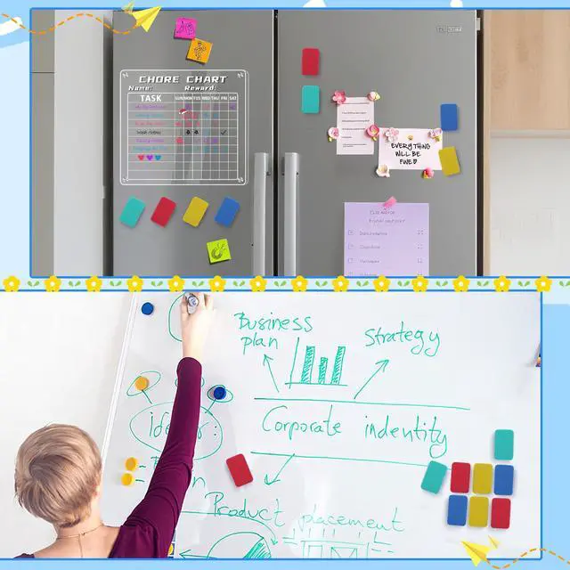 Alt view image 7 of 7 - 24 pcs Strong Magnetic Whiteboard Eraser - Mini Dry Erase Erasers, Small Chalkboard Cleansers Wiper for Kids Teachers Classroom Must Haves School Supply Home Office, Rectangle