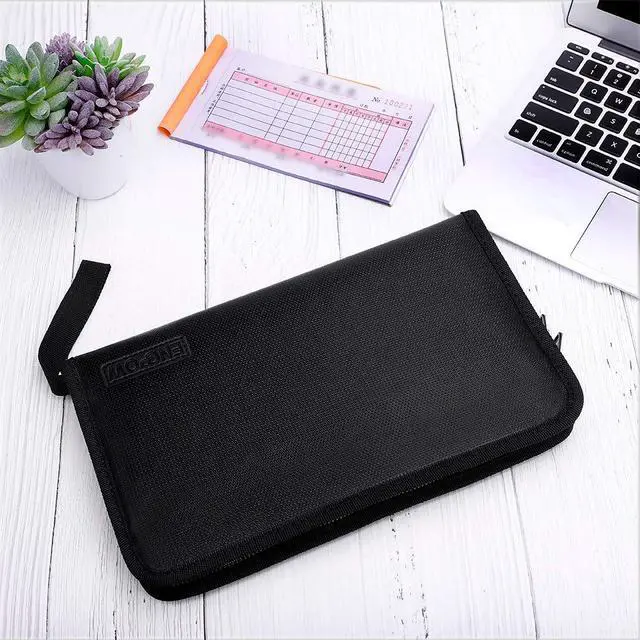 Alt view image 7 of 7 - Expanding File Folder (11.4"x6.7") A5 Size Document Organizer Fireproof Money Bag 13 Pockets Zipper Closure Portable Filing Wallet Holder Storage for Check,Bill,Receipts,Tickets