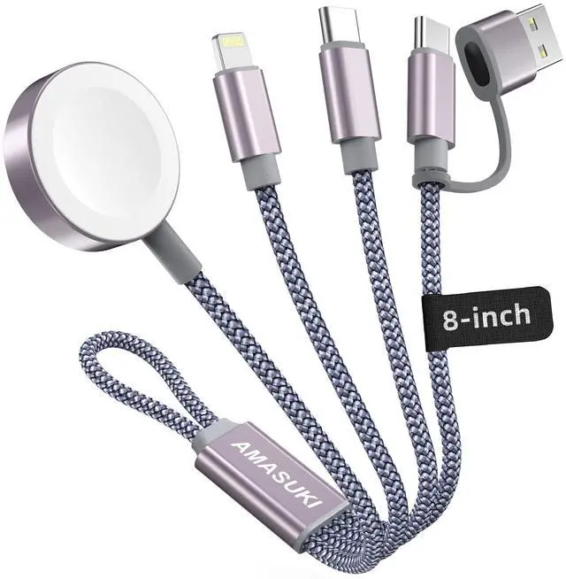 Main image of Travel Essentials,3 in 2 USB C Cable for Apple Watch Charger,iPhone Charger,Multi Charging Cable,Cruise Vacation Camping Essentials,Portable for iWatch Series 11-2/Ultra/SE & iPhone 17-12,Car,0.7FT
