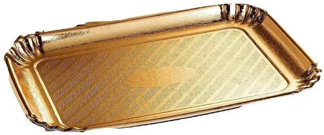 Alt view image 3 of 5 - Gold Cookie Tray Gold Cake Trays Gold Rectangle Dessert Trays Gold Disposable Serving Trays for Parties and Gold Trays for Dessert Table (Pack of 12)
