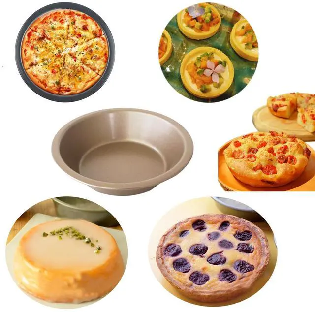 Alt view image 3 of 7 - Mini Pie Pans 5Inch, 4 Pack Mini Pie Pan Set, Nonstick Round Pie Tins, Carbon Steel Reusable Metal Bakeware for Meat, Tart, Quiches, Pie, Bread, Pot Pies - Gold
