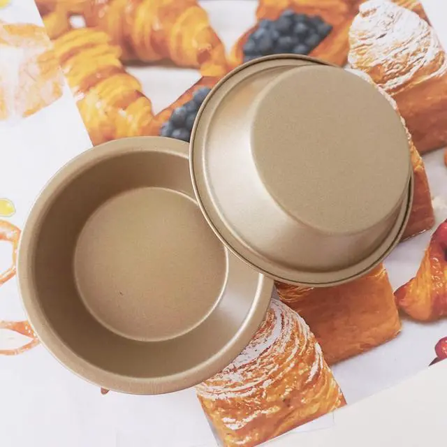 Alt view image 4 of 7 - Mini Pie Pans 5Inch, 4 Pack Mini Pie Pan Set, Nonstick Round Pie Tins, Carbon Steel Reusable Metal Bakeware for Meat, Tart, Quiches, Pie, Bread, Pot Pies - Gold