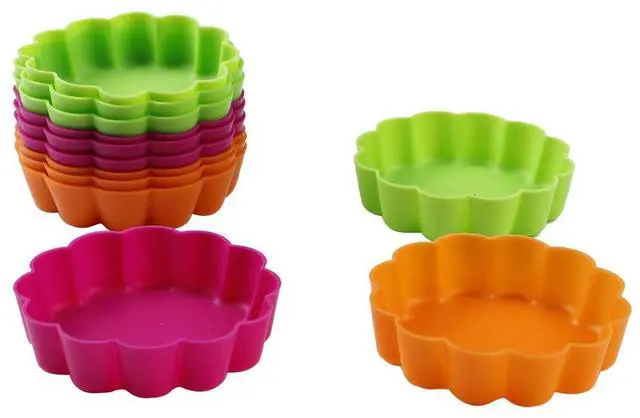 Alt view image 4 of 6 - Silicone Mini Tart Pan Non-stick Mini Quiche Molds Holiday Small Pie Baking Pan 3-1/4 Inch Tart Mold, Wax Melt Liners Individual Baking Cups European Food Grade (12 Pack)