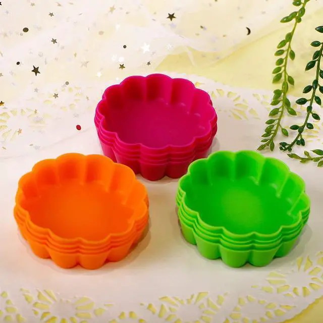 Alt view image 5 of 6 - Silicone Mini Tart Pan Non-stick Mini Quiche Molds Holiday Small Pie Baking Pan 3-1/4 Inch Tart Mold, Wax Melt Liners Individual Baking Cups European Food Grade (12 Pack)
