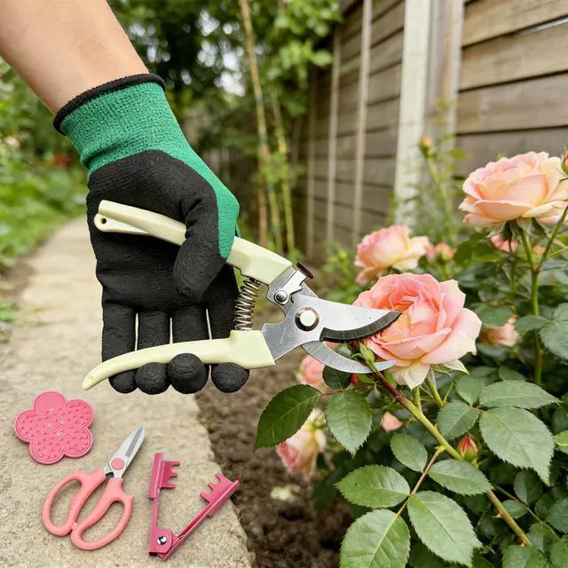 Alt view image 5 of 7 - Floral Arrangement Tool Kit Flower Stem Stripper, Florist Tools with Pruning Shears, Thorn Remover, Gloves for Flower Bouquet Accessories