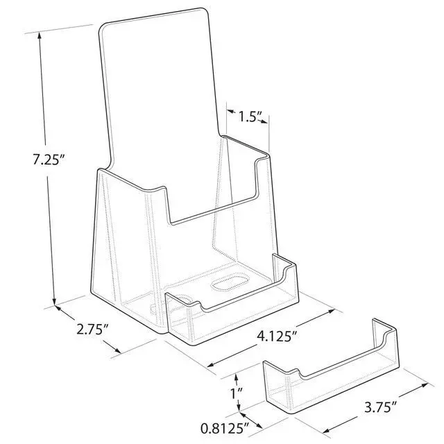 Alt view image 4 of 6 - 252922-2PK Counter Trifold Brochure Holder with Business Card Pocket, 2-Pack, Clear