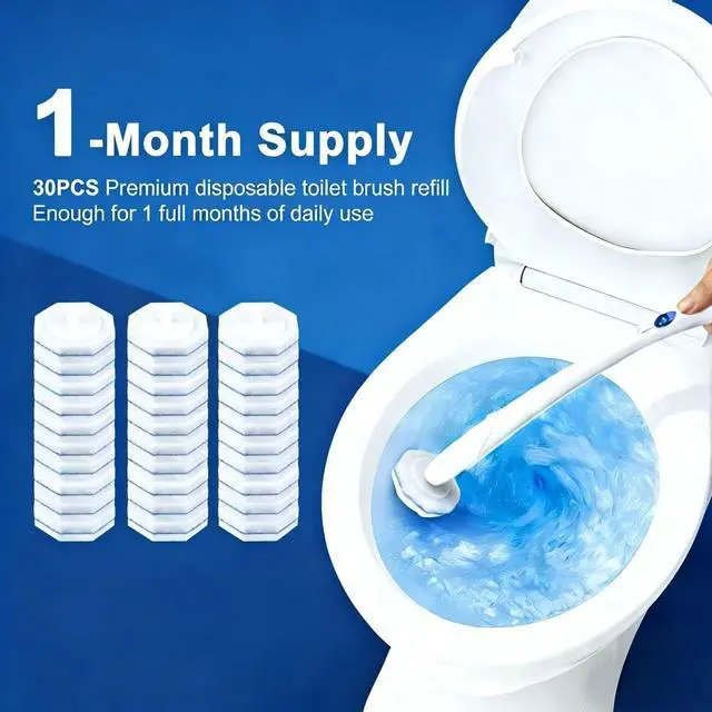 Alt view image 6 of 6 - 30pcs Toilet Cleaner Refill Pads for Clorox Wand, Upgrade 3-Layer Toilet Scrubber Refills, Premium toilet of wand refills, Won't Fall Apart, Safe On Porcelain