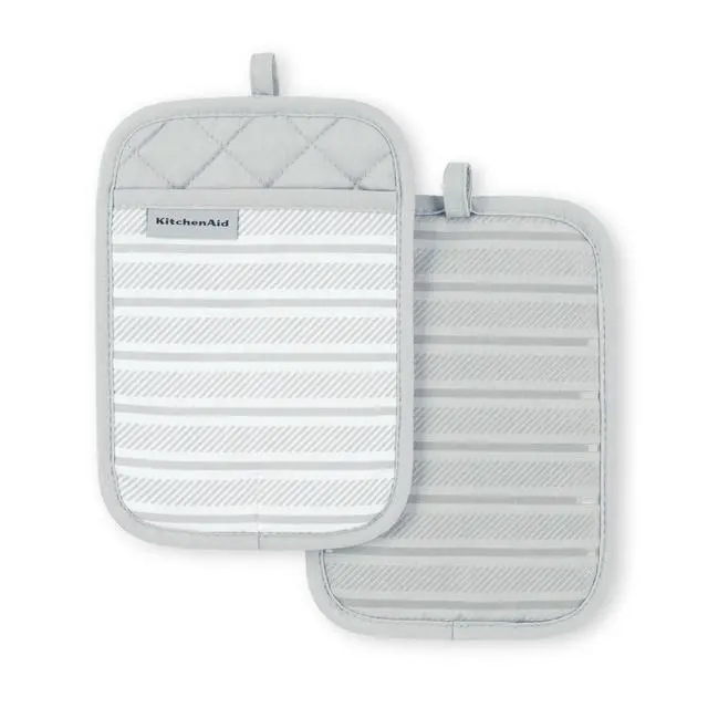 Main image of Albany Pot Holder 2-Pack Set, Matte Grey, 7"x10"
